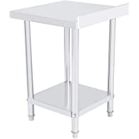 Los mejores  - Consola de acero inoxidable de doble capa- mesa de trabajo de acero- desmontable para cocina- fábrica (61 x 61 cm- con…